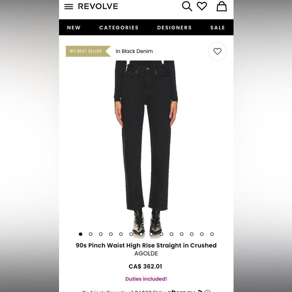 Adolfo denim straight high rise